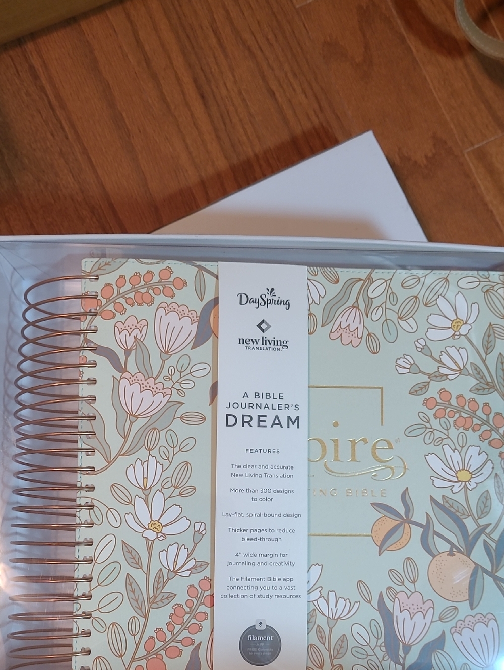 DaySpring New Living Translation "Dream" Bible Journal - Floral Mint & Rose Gold